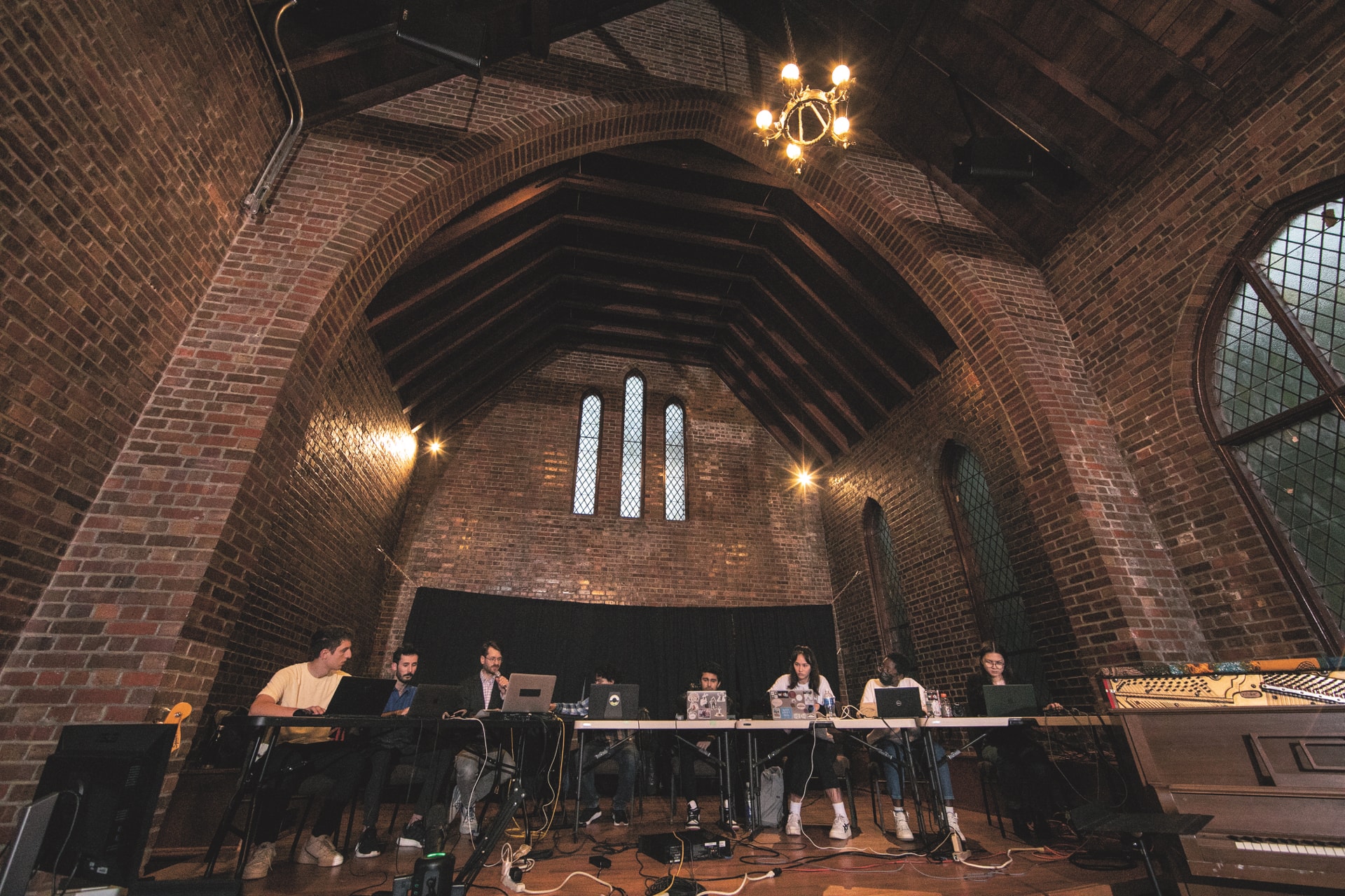 The Duke Laptop Ensemble’s debut concert filled The Northstar Church brick hall with sound.