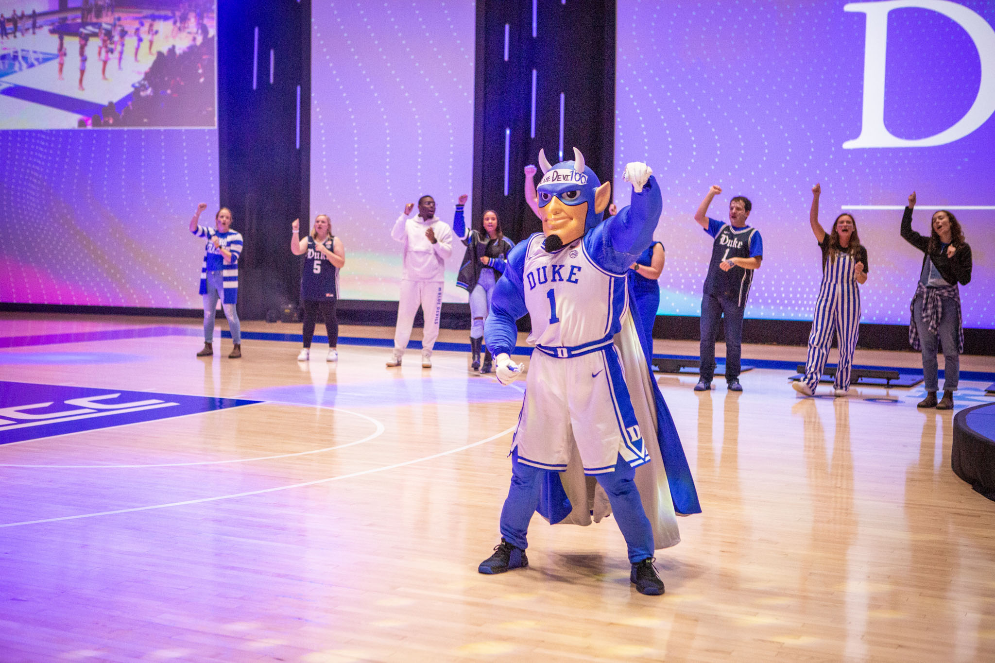 The Duke Blue Devil at the centennial kickoff Photo by Duke University