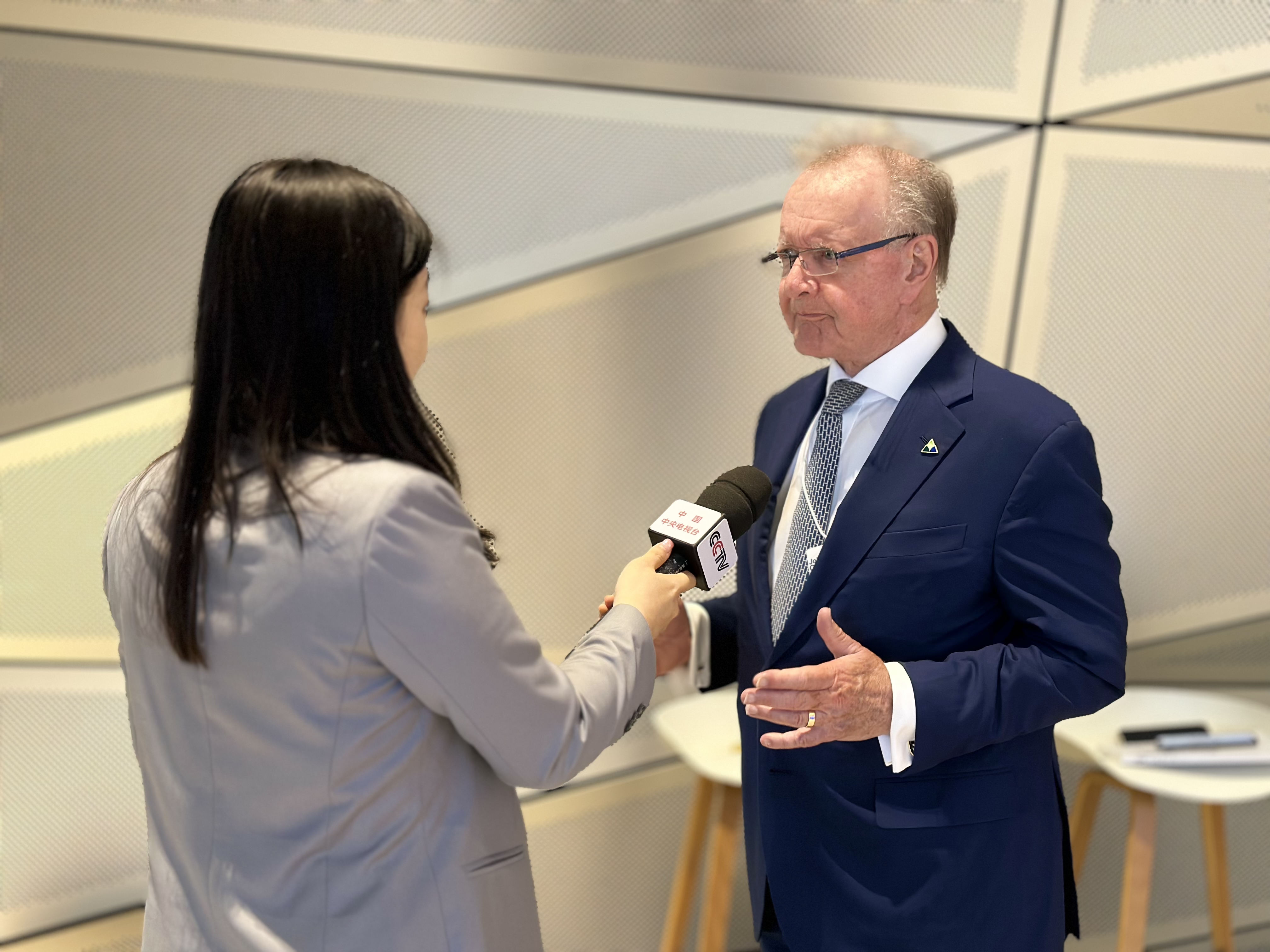 John Quelch being interviewed by China Central Television