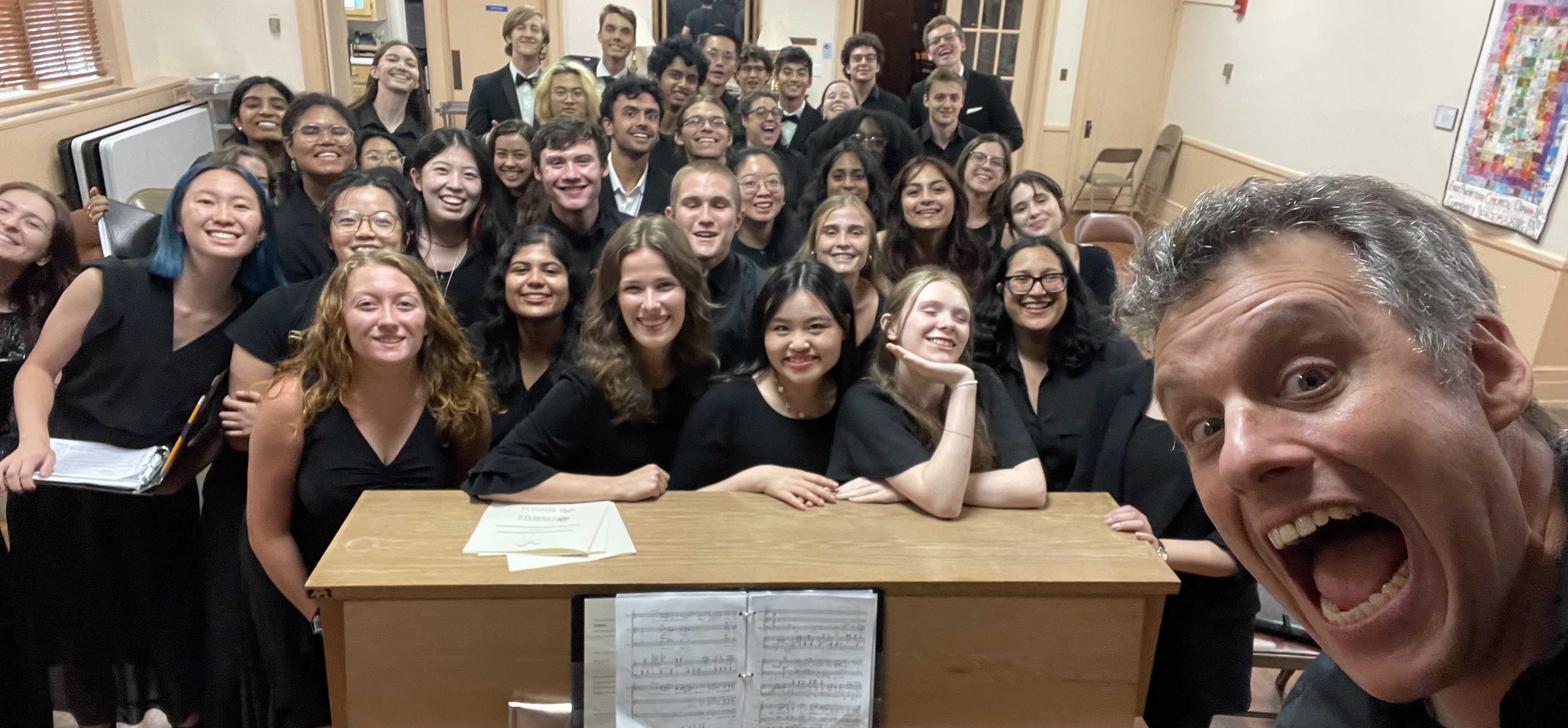 Allan Friedman with the Duke Chorale.