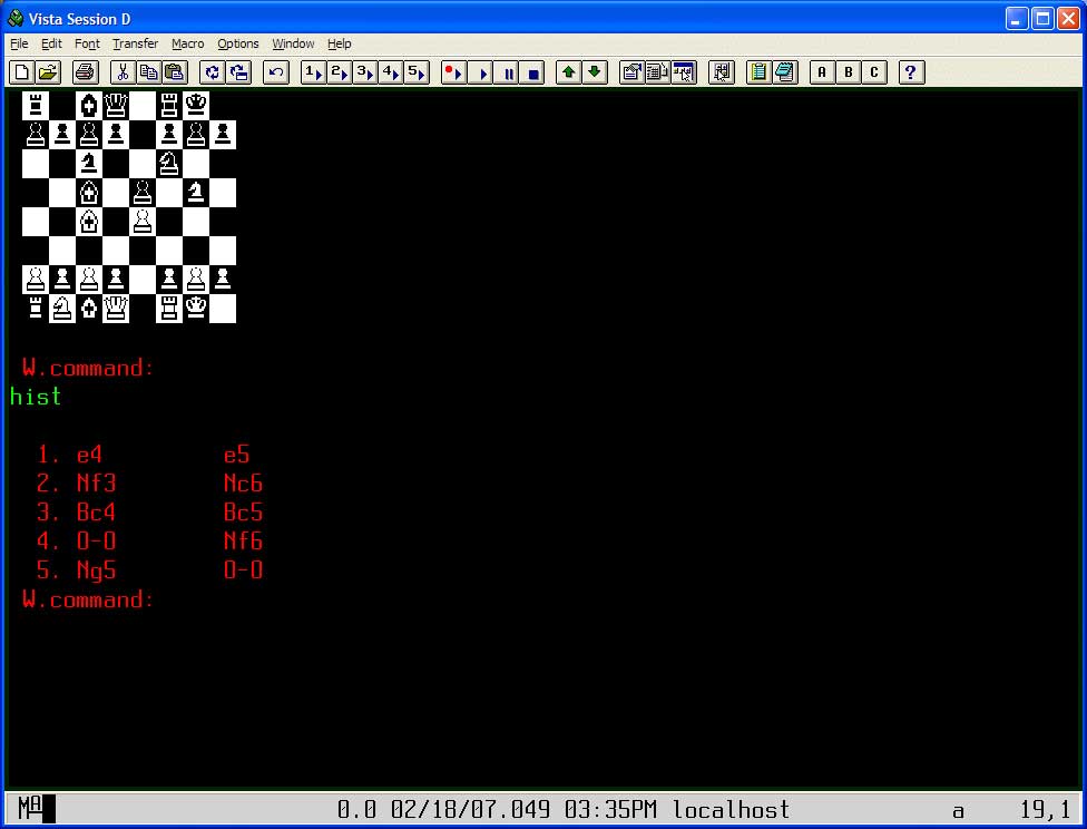 Computer screen with chess board