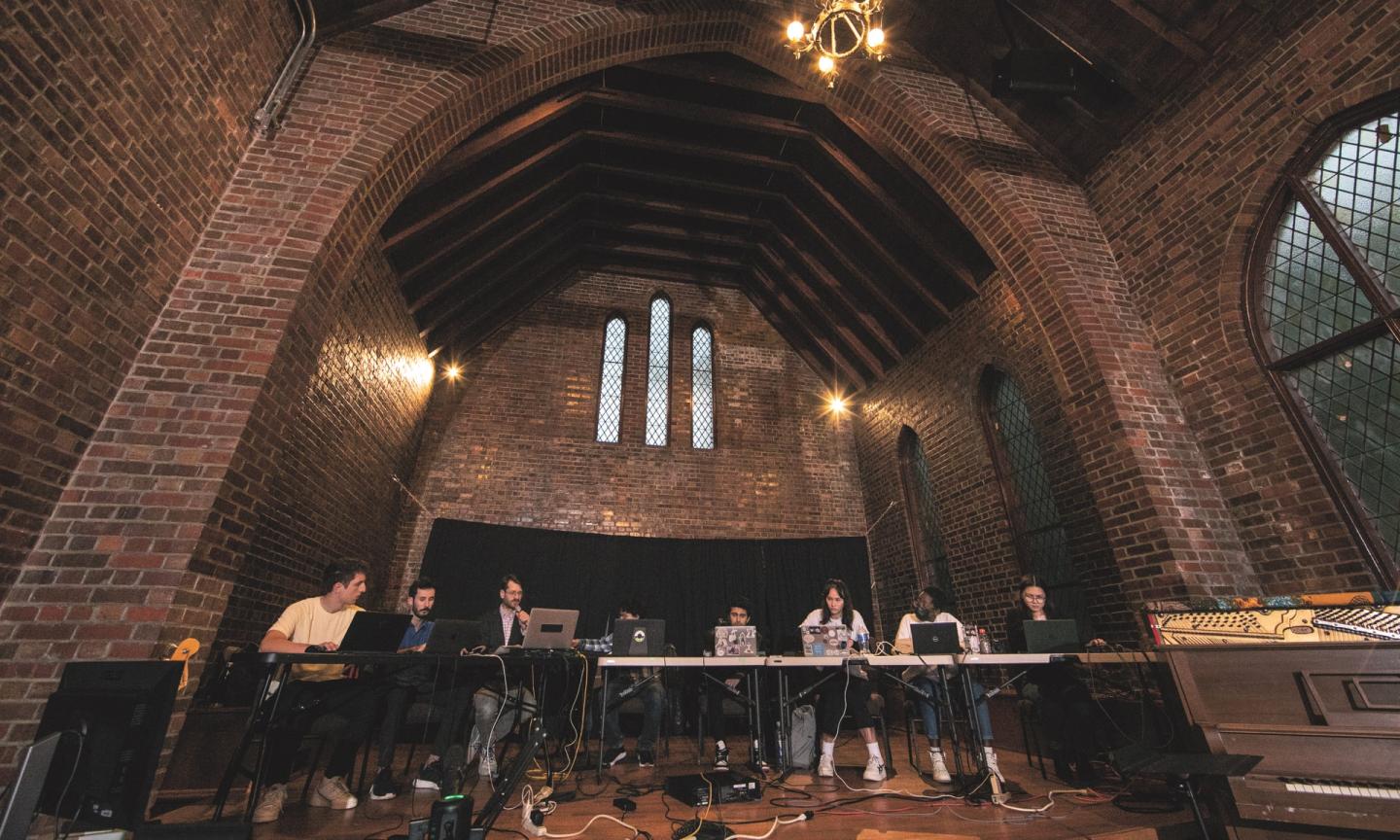 The Duke Laptop Ensemble’s debut concert filled The Northstar Church brick hall with sound.