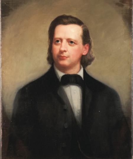 The Nasher Museum of Art's portrait
of Henry Ward Beecher by Francis B. Carpenter, after  treatment.