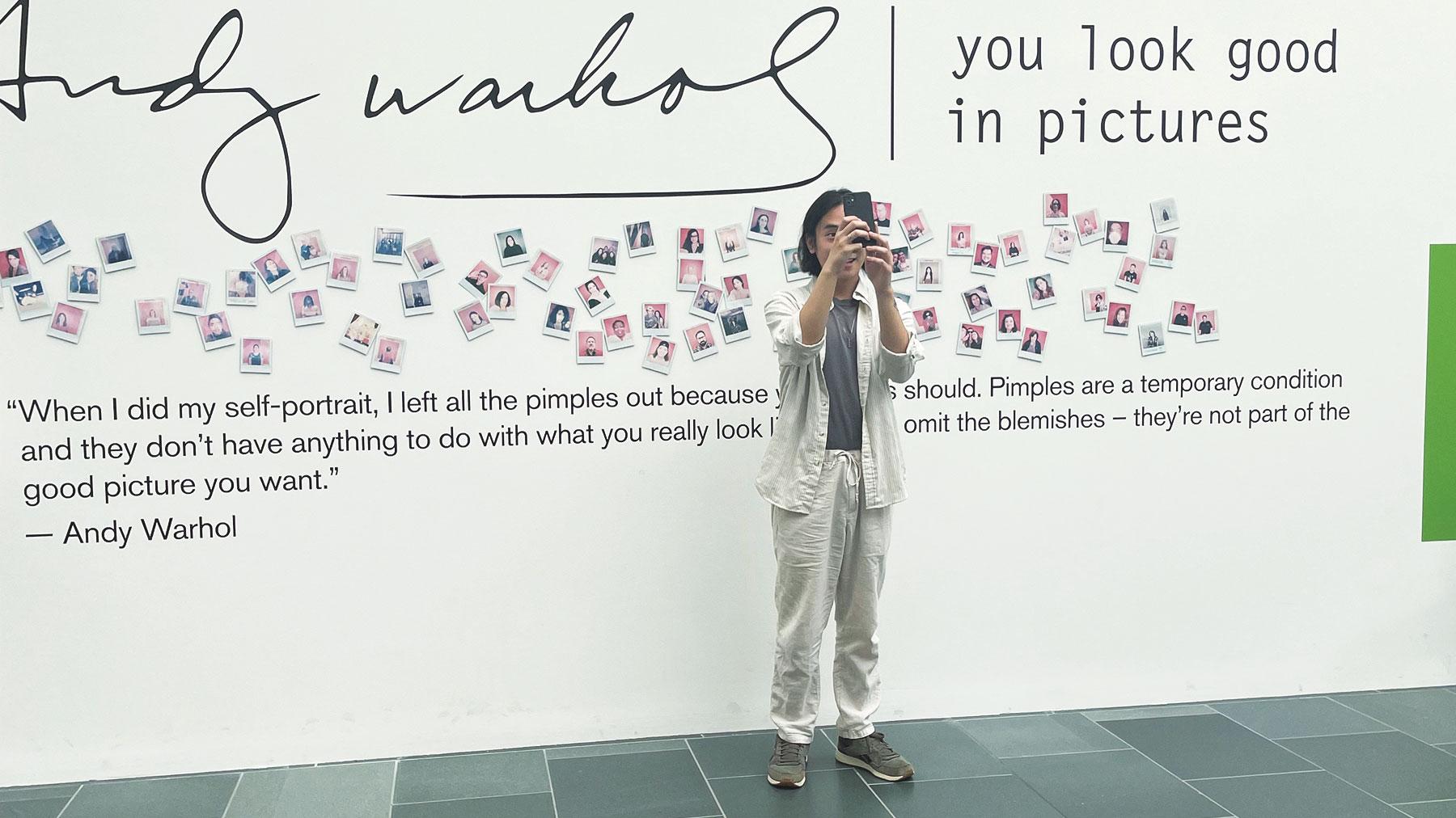 THUMBNAIL: Poet Phi Chu gets his selfie on while visiting the Nasher Museum of Art